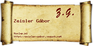 Zeisler Gábor névjegykártya